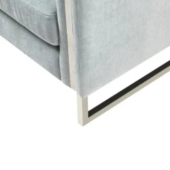 Kirkland's Home Accent Chairs-Light Velvet And Chrome Accent Chair