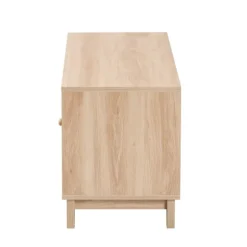 Kirkland's Home Tv Stands & Media Consoles-Light Wood And Cane Accent Tv Stand