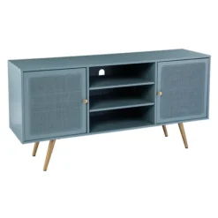 Kirkland's Home Tv Stands & Media Consoles-Light Wood And Cane Media Cabinet