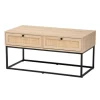 Kirkland's Home Coffee Tables-Light Wood And Rat 2-Drawer Coffee Table