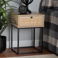 Kirkland's Home Nightstands-Light Wood And Rat Square Nights D