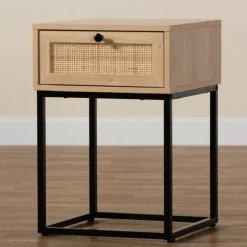 Kirkland's Home Nightstands-Light Wood And Rat Square Nights D