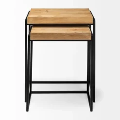 Kirkland's Home Accent & End Tables-Light Wood Nesting Accent Tables, Set Of 2