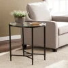 Kirkland's Home Accent & End Tables-Lila Glass And Metal Oval Accent Table