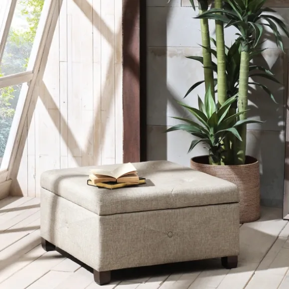 Kirkland's Home Benches & Ottomans-Lila Tufted Sand Storage Ottoman