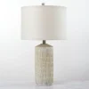 Kirkland's Home Table Lamps-Line Textured Whitewash Table Lamp