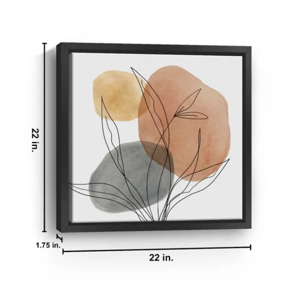Kirkland's Home Framed Art-Linear Leaf Trio Framed Canvas Art Print