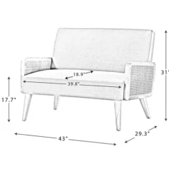 Kirkland's Home Sofas & Loveseats-Linen And Rattan Loveseat
