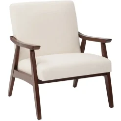 Kirkland's Home Accent Chairs-Linen Mid-Century Desmond Accent Chair