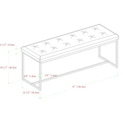 Kirkland's Home Benches & Ottomans-Linen Tufted Bench With Metal Base