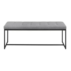 Kirkland's Home Benches & Ottomans-Linen Tufted Bench With Metal Base