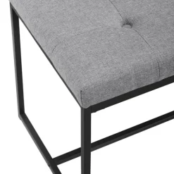 Kirkland's Home Benches & Ottomans-Linen Tufted Bench With Metal Base