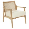 Kirkland's Home Accent Chairs-Linen Wash Cane Back Alina Armchair