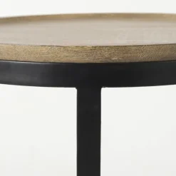 Kirkland's Home Accent & End Tables-Lipped Mango Wood Nesting Accent Tables, Set Of 2