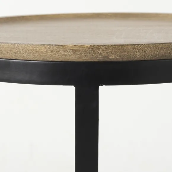 Kirkland's Home Accent & End Tables-Lipped Mango Wood Nesting Accent Tables, Set Of 2