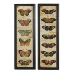 Kirkland's Home Framed Art-Literary Butterflies Framed Art Prints, Set Of 2