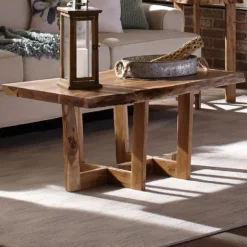 Kirkland's Home Coffee Tables-Live Edge Coffee Table With Crossed Legs, 42 In.
