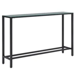 Kirkland's Home Console Tables-Long Metal Mirrored Top Console Table