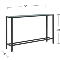 Kirkland's Home Console Tables-Long Metal Mirrored Top Console Table