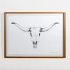 Kirkland's Home Framed Art-Longhorn Skull On Paper Framed Art Print