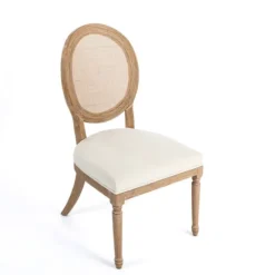 Kirkland's Home Dining Chairs-Louis Cane & Cream Upholstered Dining Chair