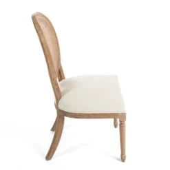 Kirkland's Home Dining Chairs-Louis Cane & Cream Upholstered Dining Chair