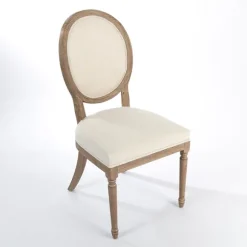 Kirkland's Home Dining Chairs-Louis Cream Upholstered Dining Chair