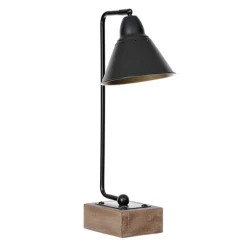 Kirkland's Home Table Lamps-Louis Matte Metal And Wood Table Lamp