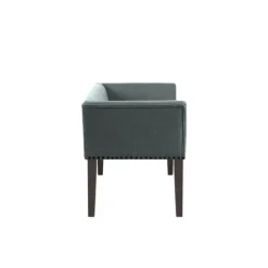 Kirkland's Home Benches & Ottomans-Low Back Flared Nailhead Trim Bench