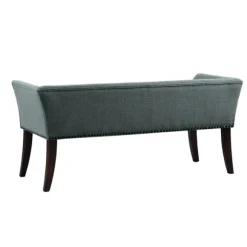 Kirkland's Home Benches & Ottomans-Low Back Flared Nailhead Trim Bench