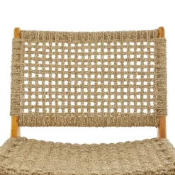 Kirkland's Home Accent Chairs-Low Slung Woven Teakwood Accent Chair
