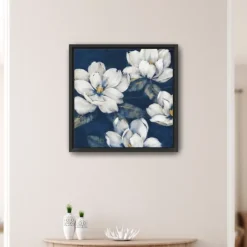 Kirkland's Home Framed Art-Magnolias Indigo Framed Giclee Canvas Art Print