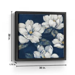 Kirkland's Home Framed Art-Magnolias Indigo Framed Giclee Canvas Art Print