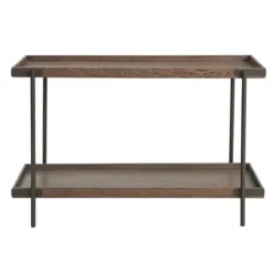 Kirkland's Home Console Tables-Mahogany Oak Wood Tray Top Console Table