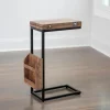 Kirkland's Home Accent & End Tables-Mango Wood And Iron Extendable C-Table