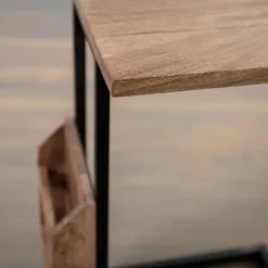 Kirkland's Home Accent & End Tables-Mango Wood And Iron Extendable C-Table