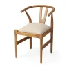 Kirkland's Home Dining Chairs-Mango Wood And Linen Wishbone Dining Chair