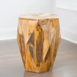 Kirkland's Home Accent & End Tables-Mango Wood Hexagon Side Table