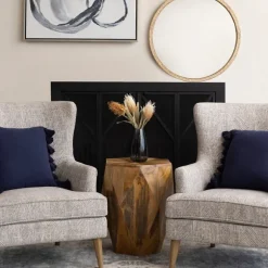 Kirkland's Home Accent & End Tables-Mango Wood Hexagon Side Table