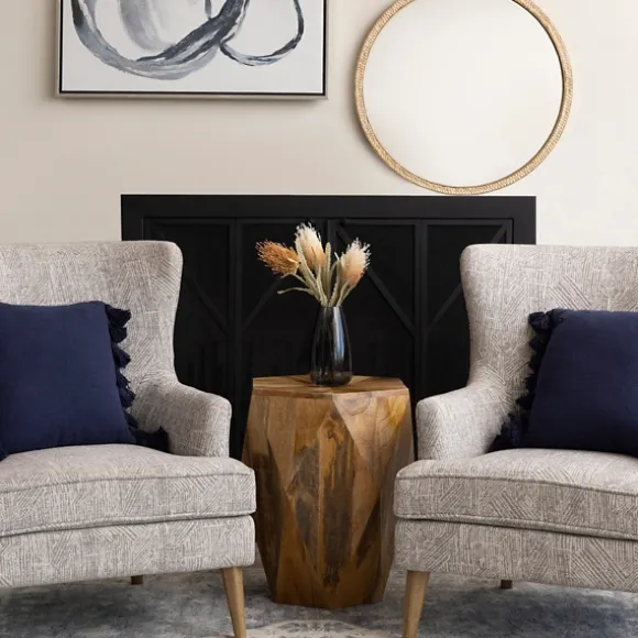 Kirkland's Home Accent & End Tables-Mango Wood Hexagon Side Table