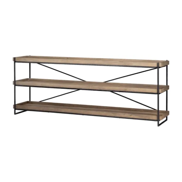 Kirkland's Home Console Tables-Mango Wood Metal Frame Console Table