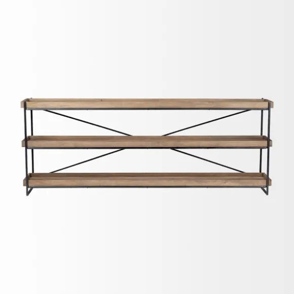 Kirkland's Home Console Tables-Mango Wood Metal Frame Console Table