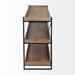 Kirkland's Home Console Tables-Mango Wood Metal Frame Console Table