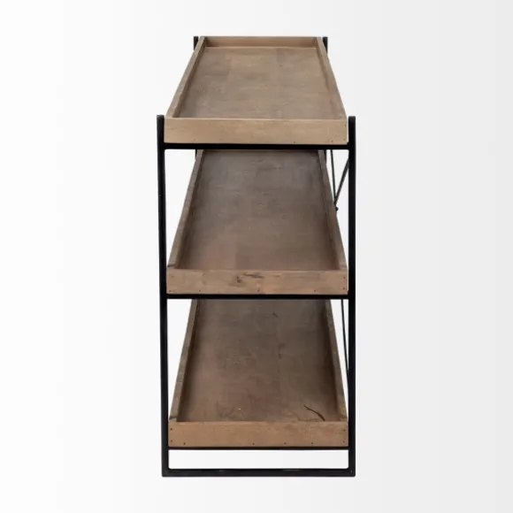 Kirkland's Home Console Tables-Mango Wood Metal Frame Console Table