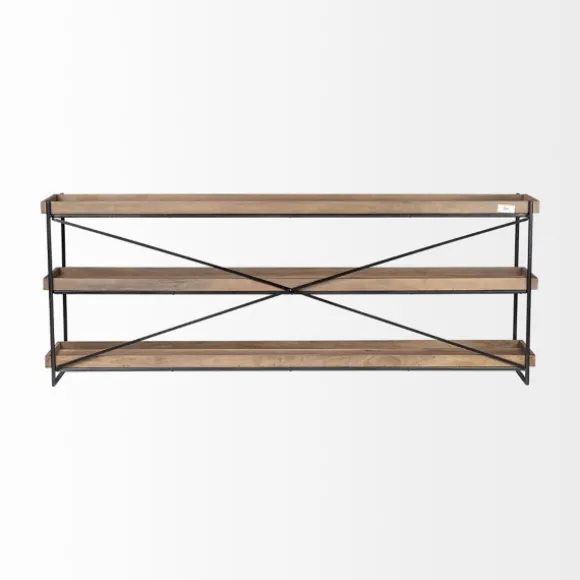 Kirkland's Home Console Tables-Mango Wood Metal Frame Console Table