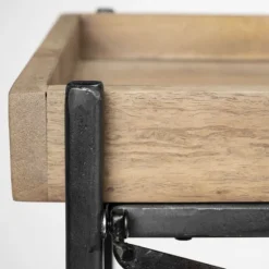 Kirkland's Home Console Tables-Mango Wood Metal Frame Console Table