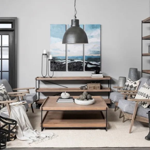 Kirkland's Home Console Tables-Mango Wood Metal Frame Console Table