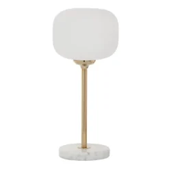 Kirkland's Home Table Lamps-Marble And Gold Metal Globe Table Lamp