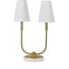 Kirkland's Home Table Lamps-Marble And Gold Twin Shade Table Lamp