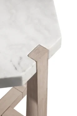 Kirkland's Home Accent & End Tables-Marble Top Tapered Legs Accent Table